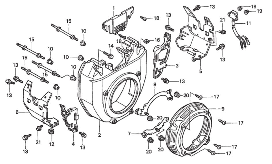AR13HA- HONDA GX610K1QZB2 ENGINE — Fan Cover Assy. Parts By Multiquip