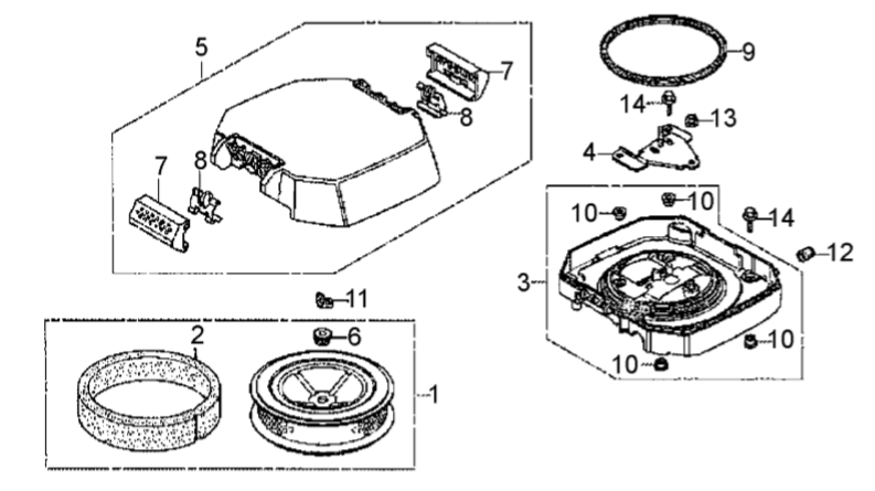 AR14H HONDA GX630RHKAF Air Cleaner Assy. Parts By Multiquip