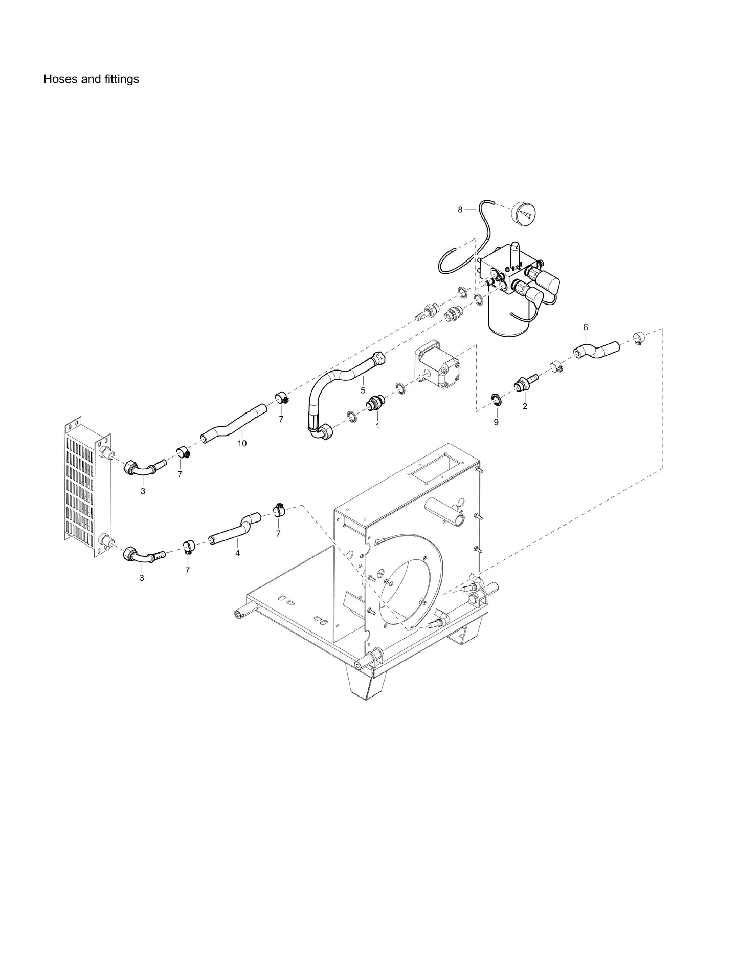 PAC E 6 s/n BGF000001 Hydraulic Power Pack Hoses And Fittings Assembly Parts By Chicago Pneumatics