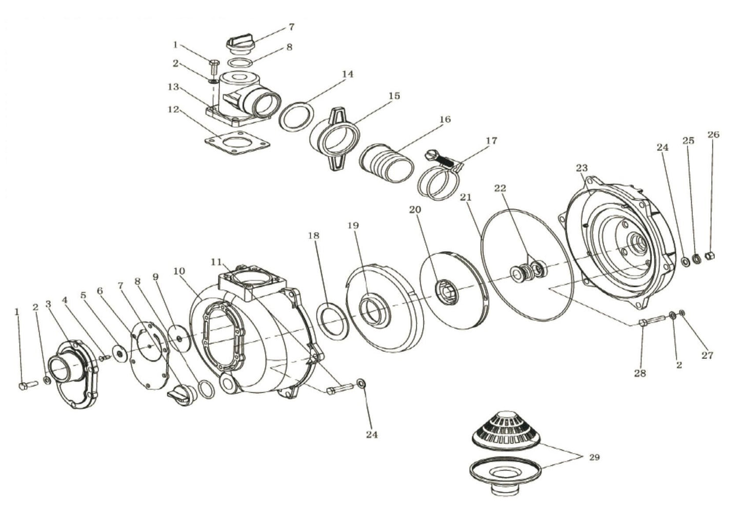 BE HP-2065K Pump Assembly Parts By BE Power Equipment