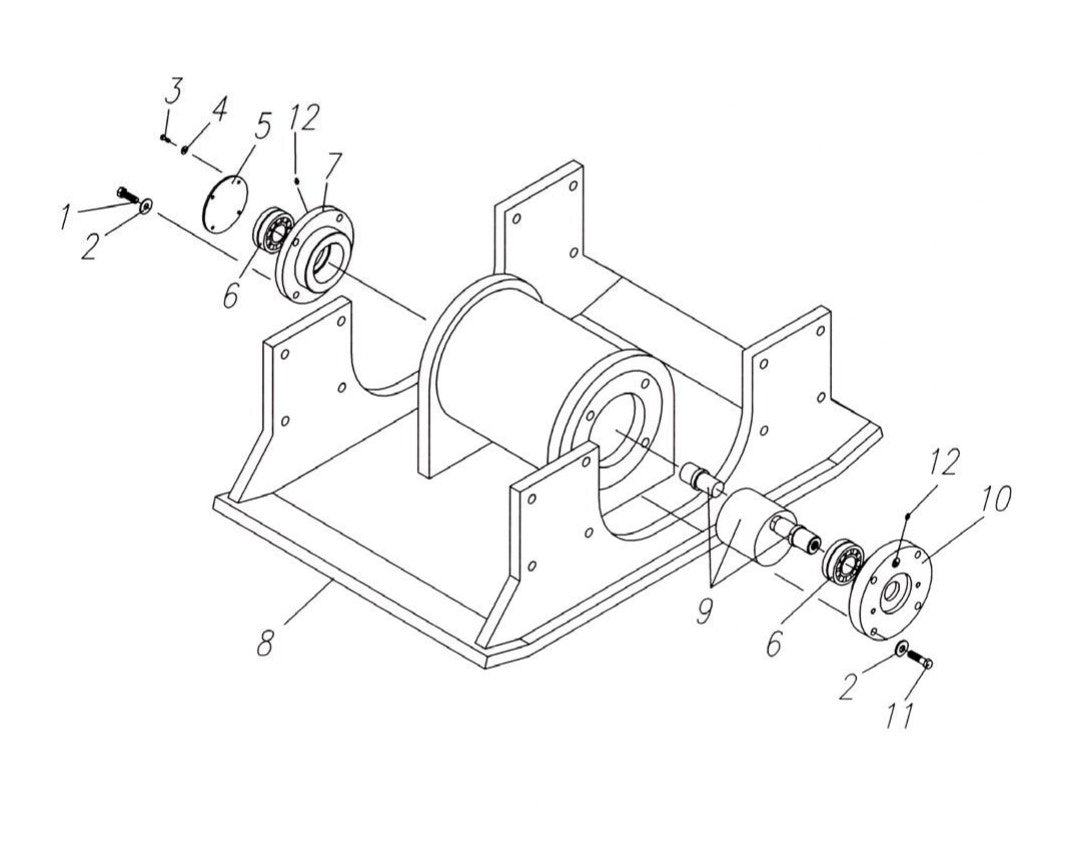 HP75 (S/N upto 750099) Base Plate and Eccentric Housing Parts
