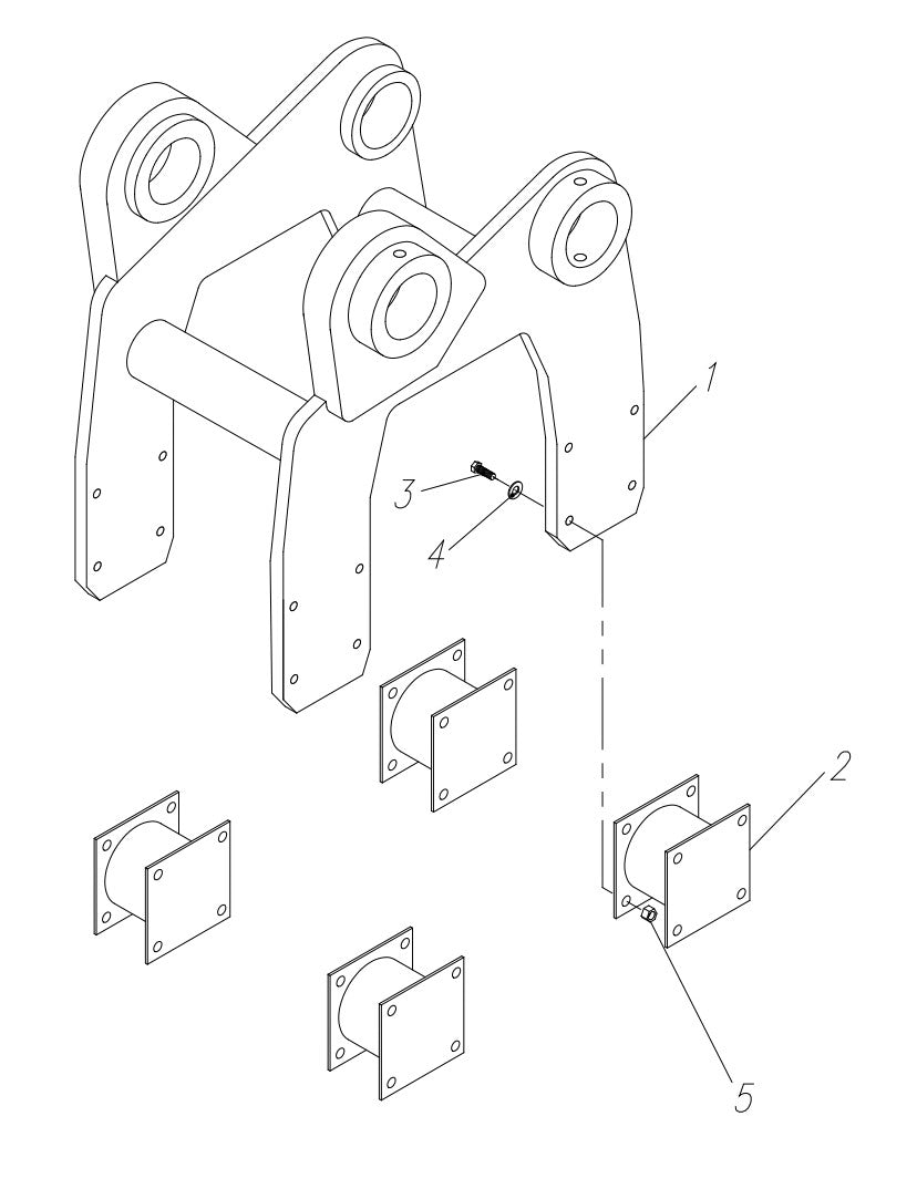 HP65 II-24 (S/N upto 651100 and Up) Pin-On Style FB Hanger Bracket and Mounting Assembly Parts