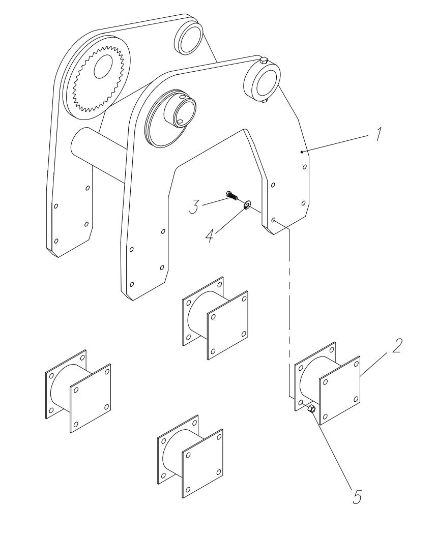 HP65 II-24 (S/N upto 651100 and Up) Switch Hitch Hanger Bracket Assembly Parts