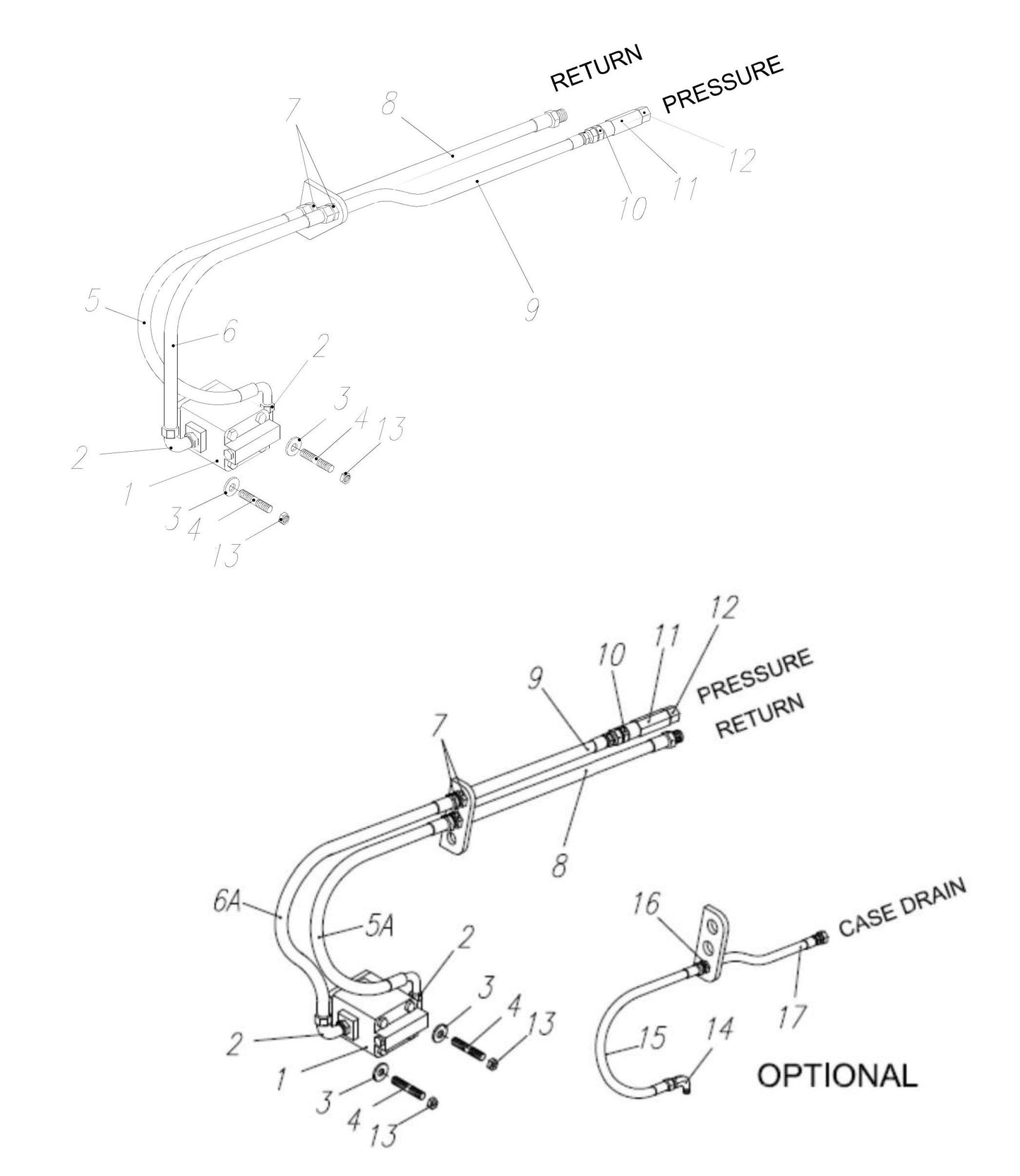 HP65 II-18 Hydraulic Motor and Hose Assemblies Parts