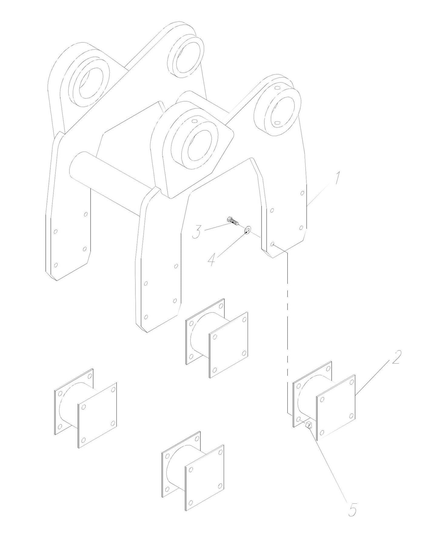 HP65 II-18 Pin-On Style FB Hanger Bracket and Mounting Assembly Parts