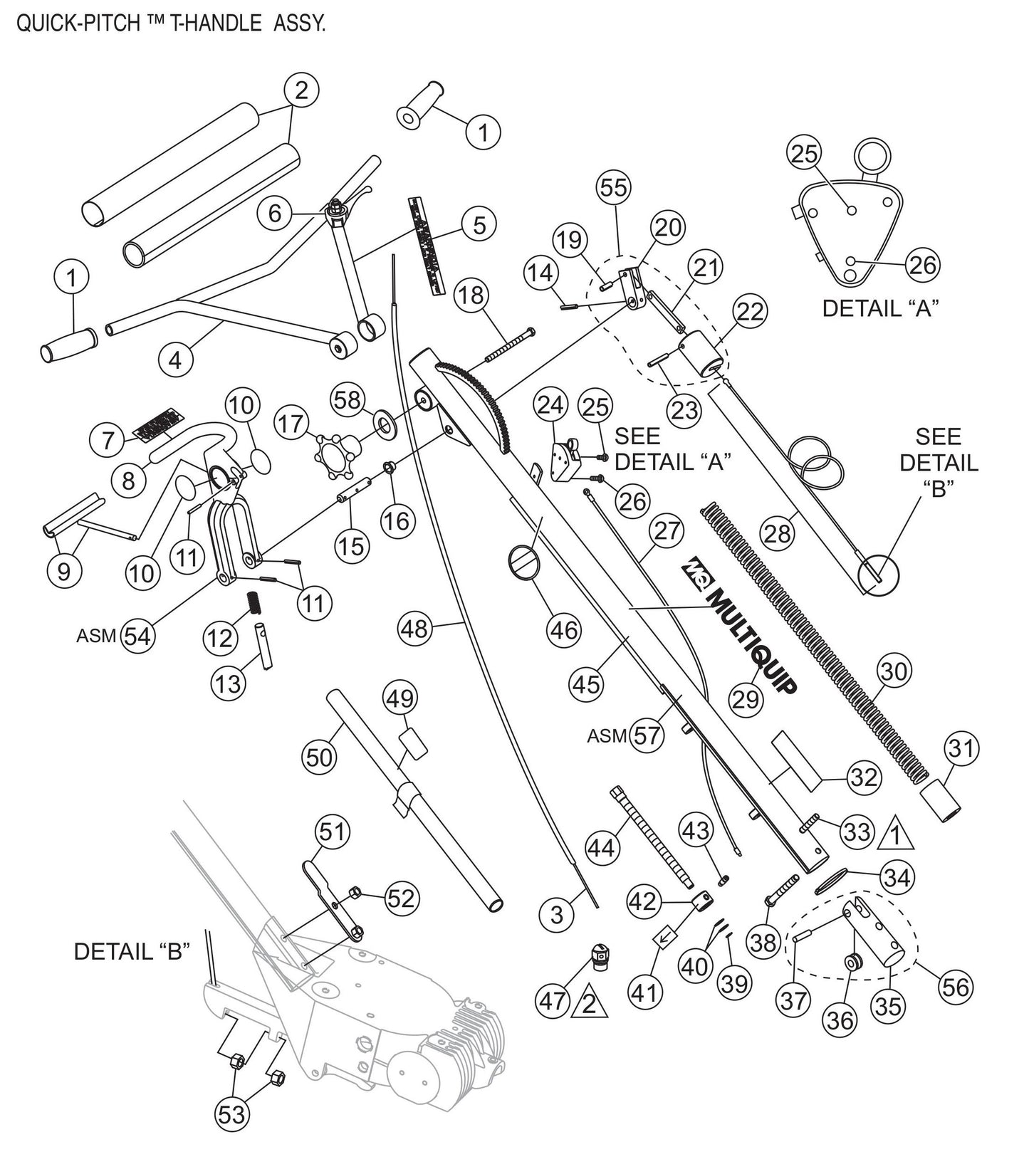 HPHA36C5H Quick Pitch Handle Assembly Parts