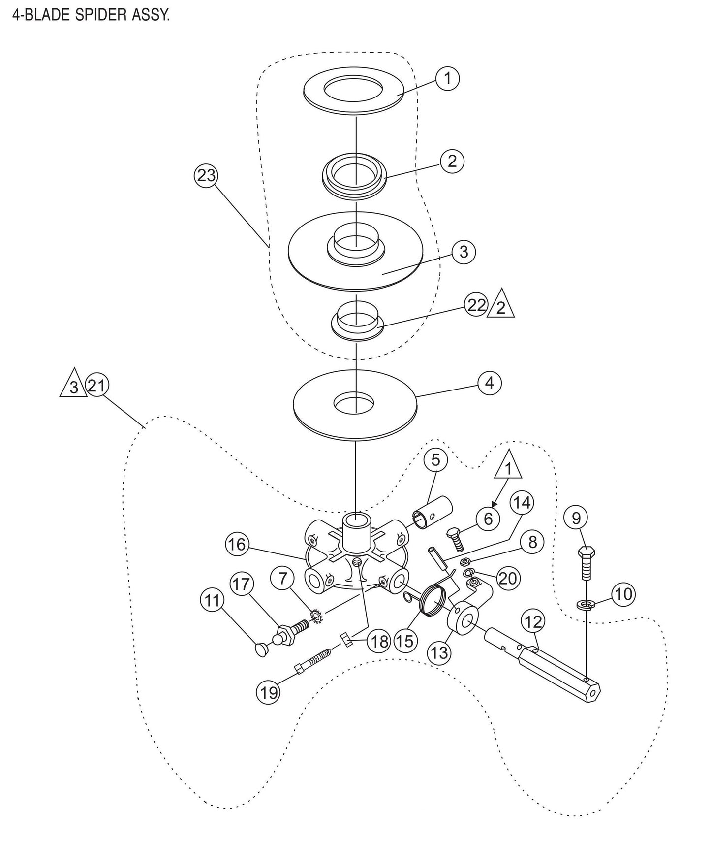 HPHA36C5H 4-Blade Spider Assembly Parts by Multiquip Whiteman