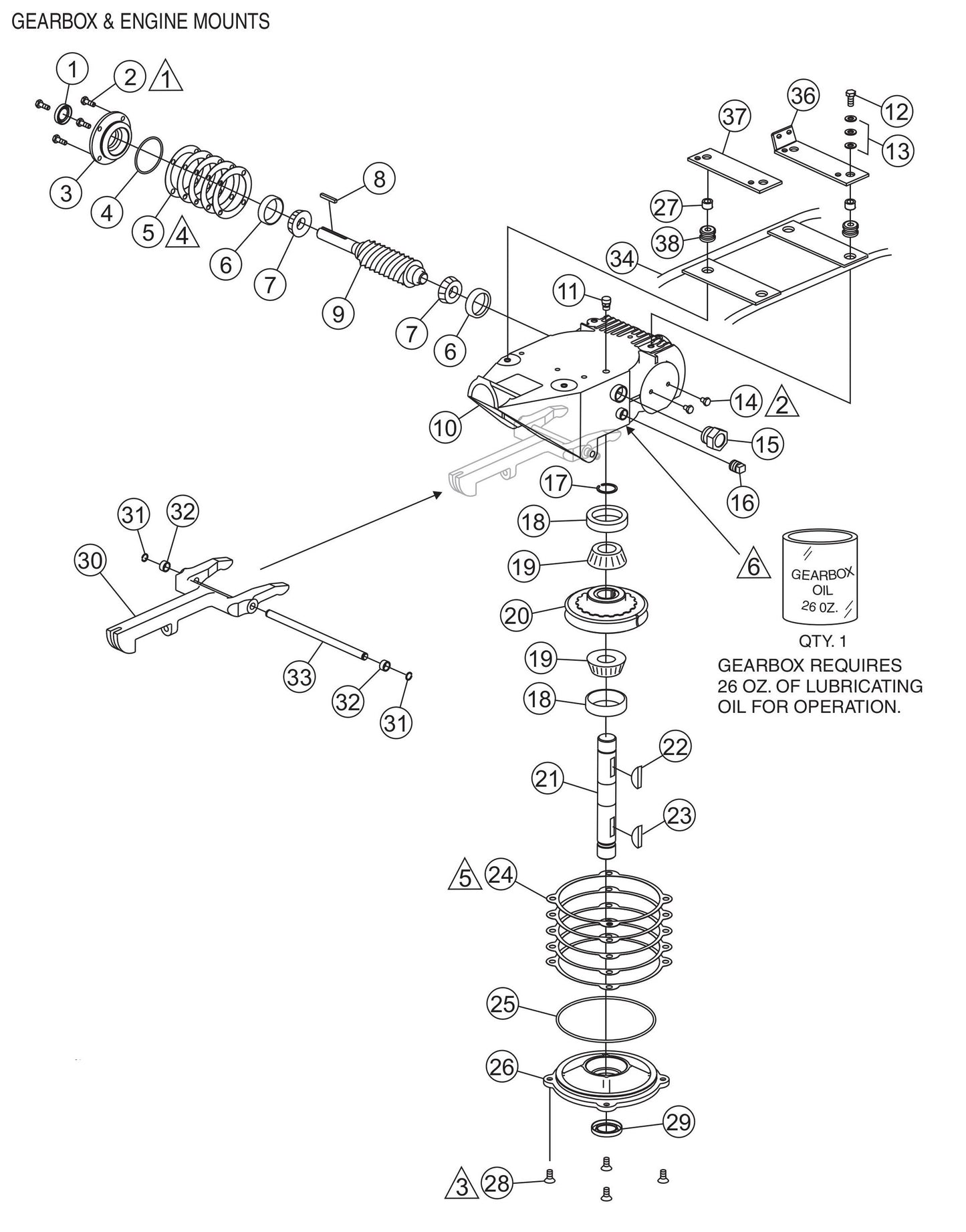 HPHA36C5H Gearbox & Engine Mounts Assembly Parts by Multiquip Whiteman