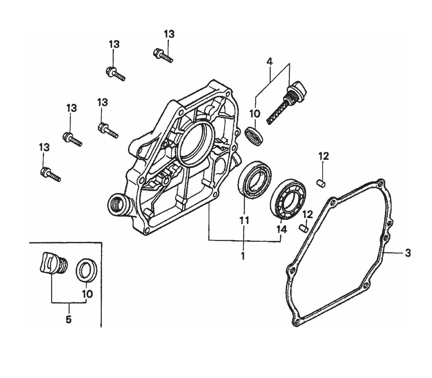 HPHA36C5H Crankcase Cover Assembly Parts