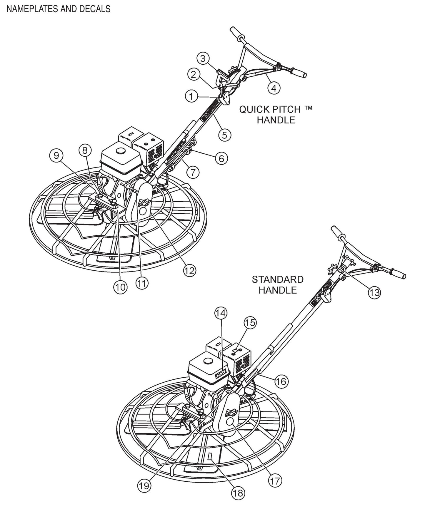 HPLA/HPHA-SERIES 46" Nameplate and Decals Assembly Parts
