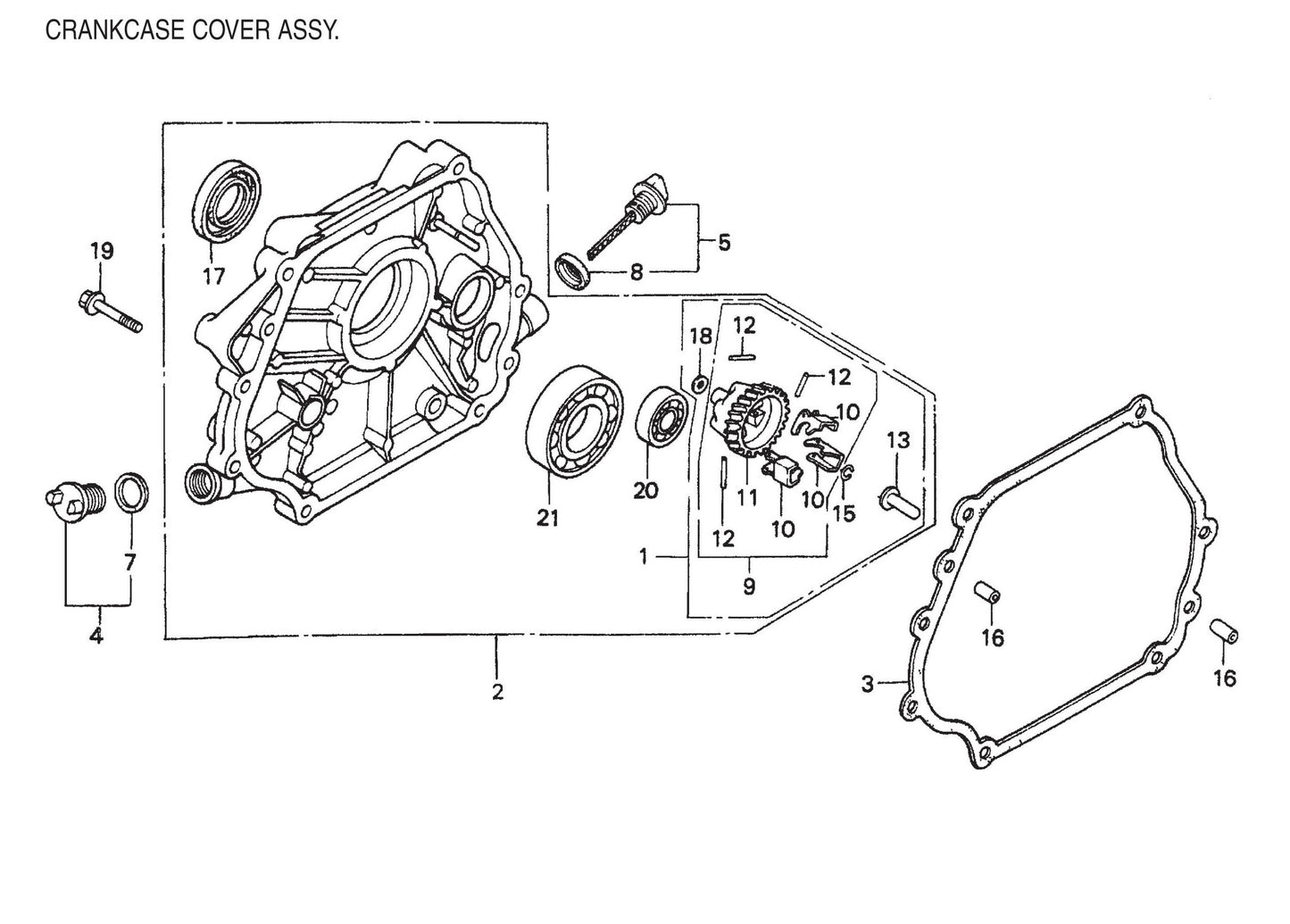 HPLA/HPHA-SERIES 46" Crankcase Cover Assembly Parts