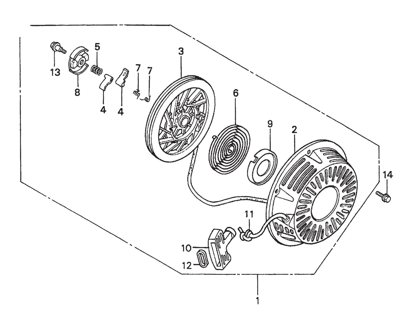 HPLA/HPHA-SERIES 46" Recoil Starter Assembly Parts by Multiquip Whiteman