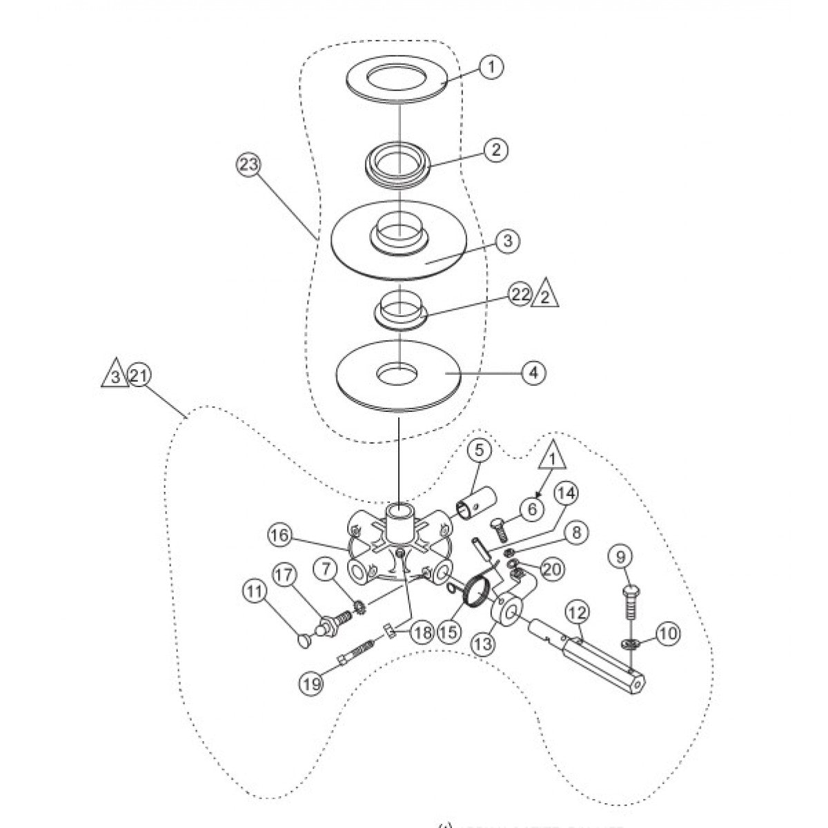 HPLA/HPHA-SERIES 46" 4-Blades Spider Assembly Parts by Multiquip Whiteman