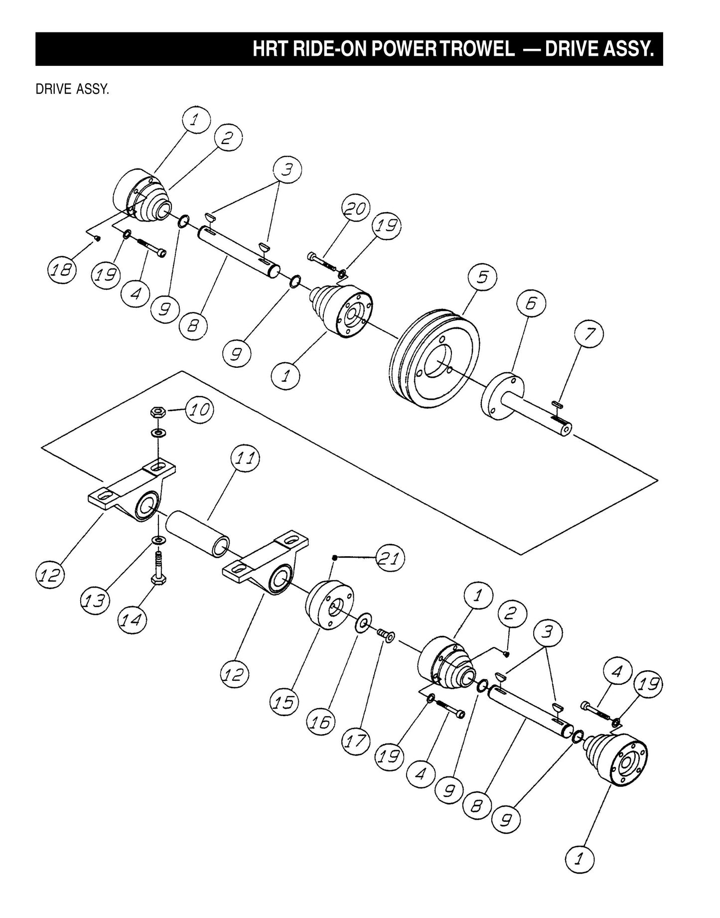 HRT Ride-On Power Trowel-Drive Assembly