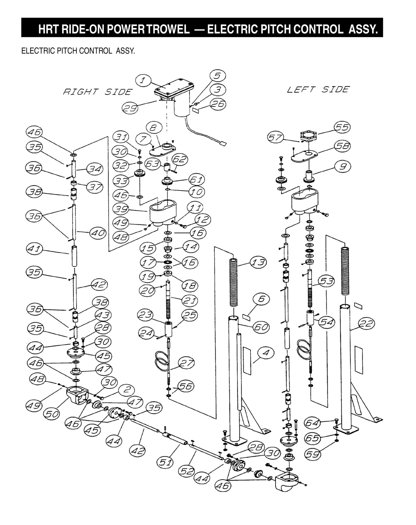 HRT Ride-On Power Trowel-Electric Pitch Control Assembly (Fig 1)