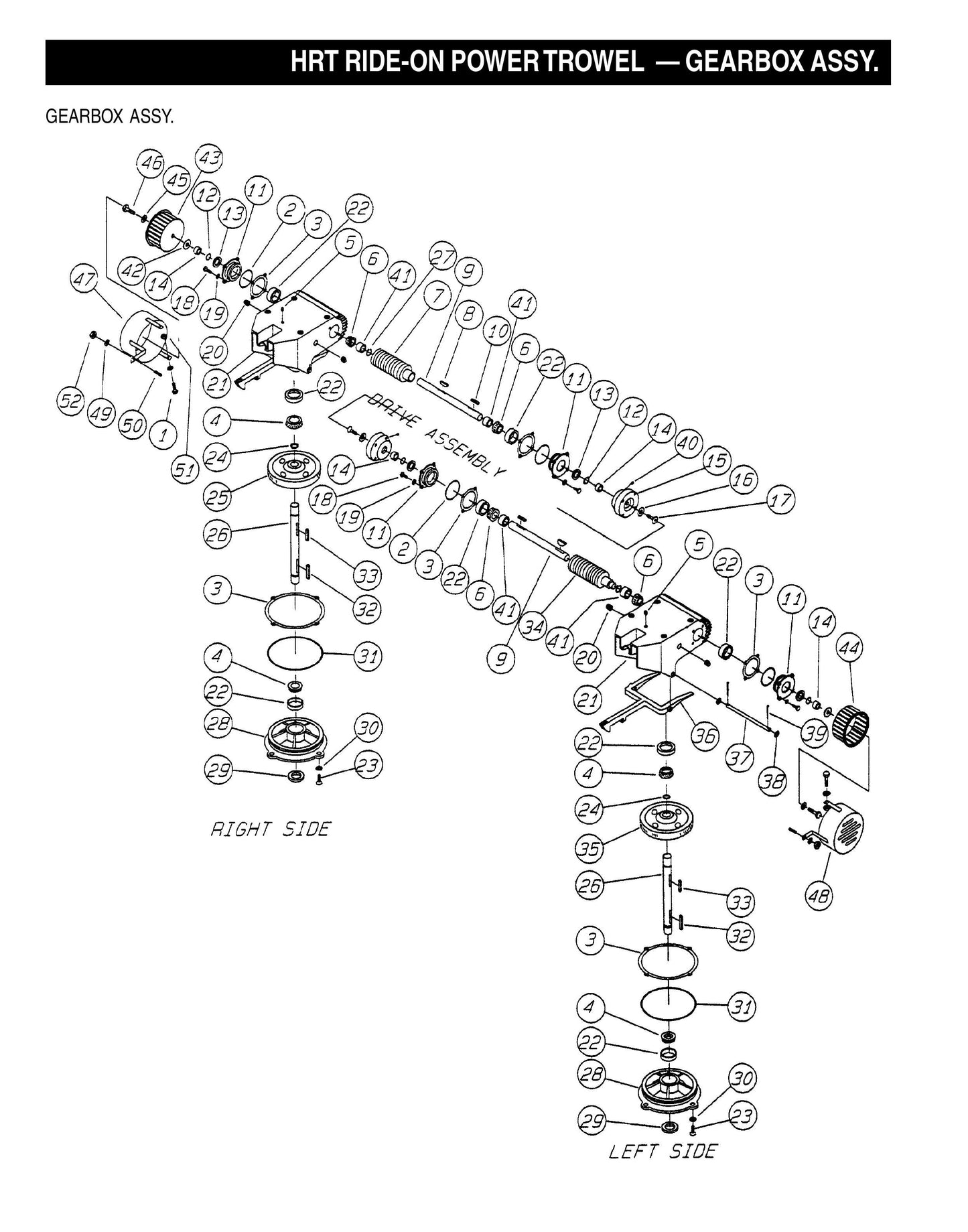 HRT Ride-On Power Trowel-Gearbox Assembly (Fig 2)