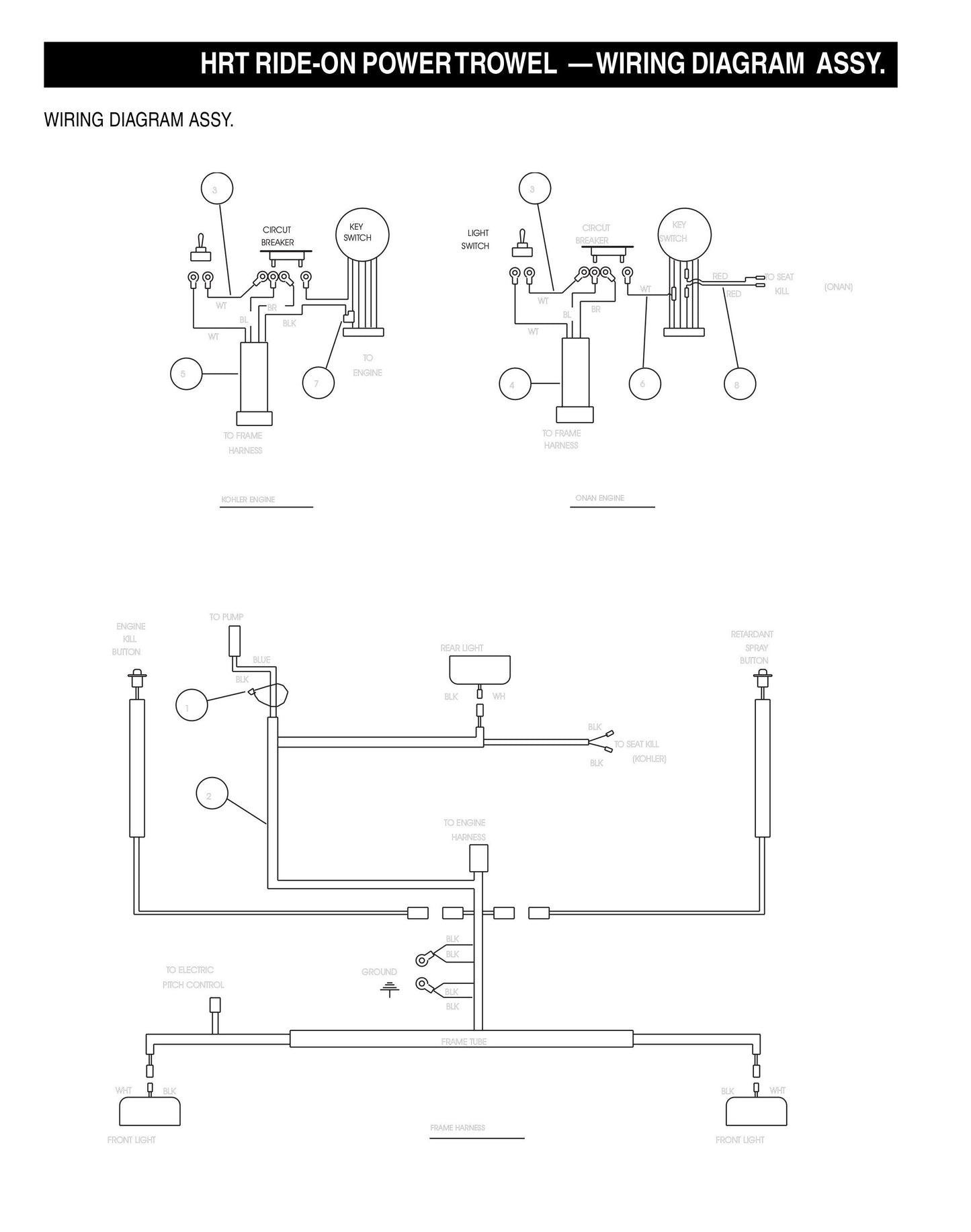 HRT Ride-On Power Trowel-Wiring Diagram Assembly