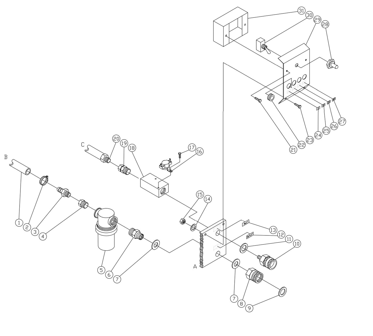 HS-2204-BMH1 Control Panel Assembly Parts by Mi-T-M