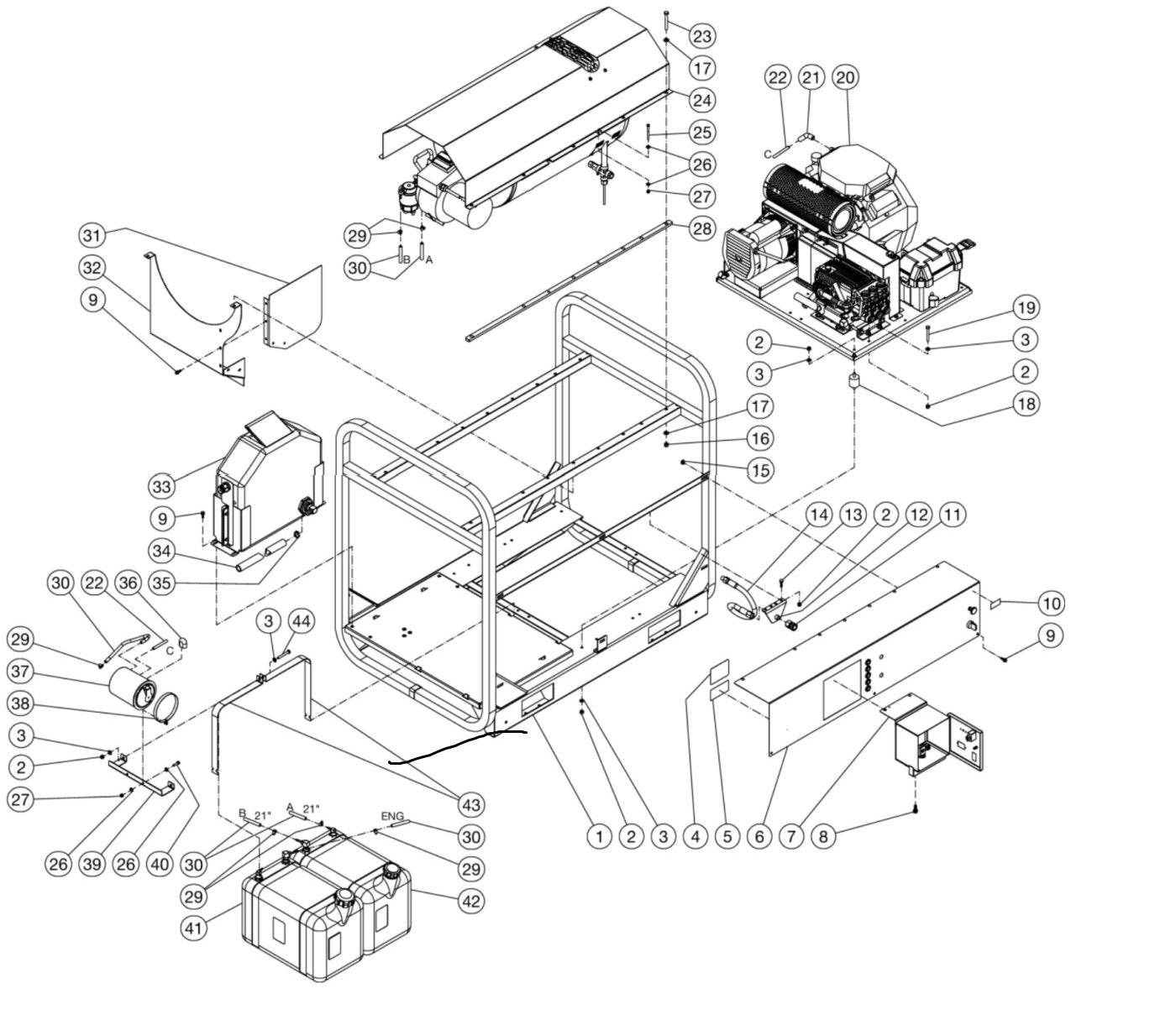 HS Series Gasoline Models Unit Assembly Parts by Mi-T-M