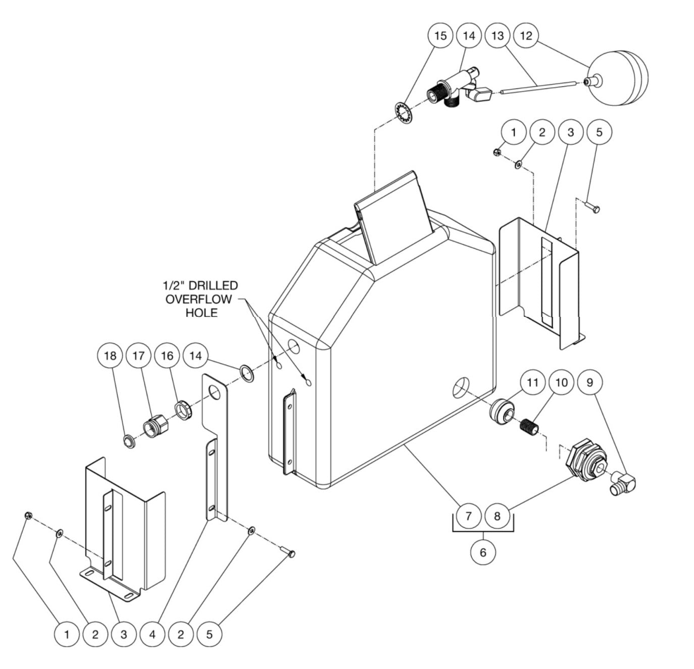 HS, HDC Series Gasoline-Diesel Models Float Tank Assembly Parts by Mi-T-M