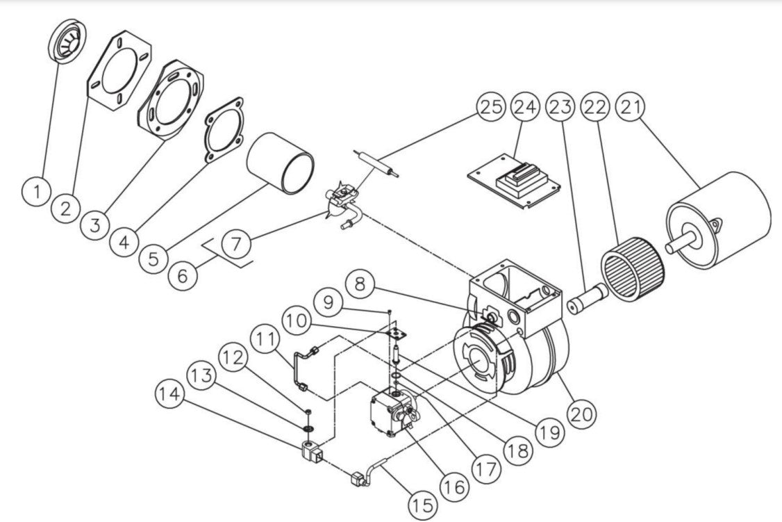 HS Gasoline-Diesel Models Burner Assembly Parts by Mi-T-M
