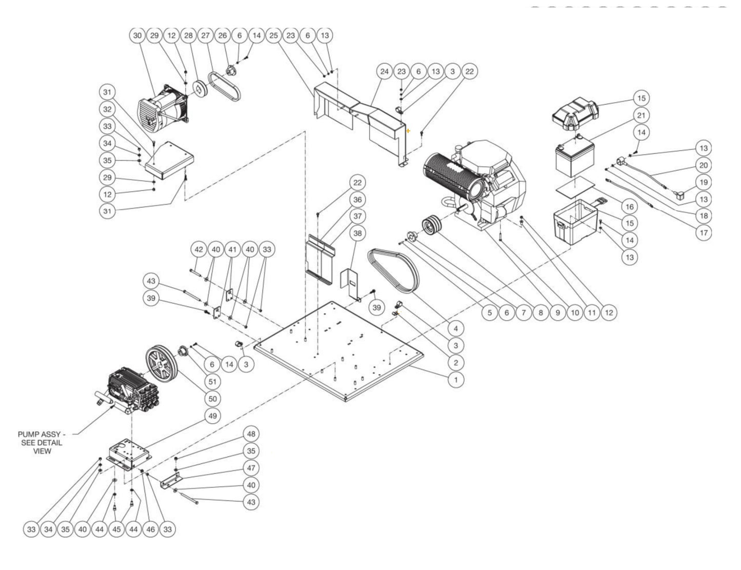HS Gasoline-Diesel Models (sn:15022139-99999999) Isolation Plate Assembly Parts by Mi-T-M