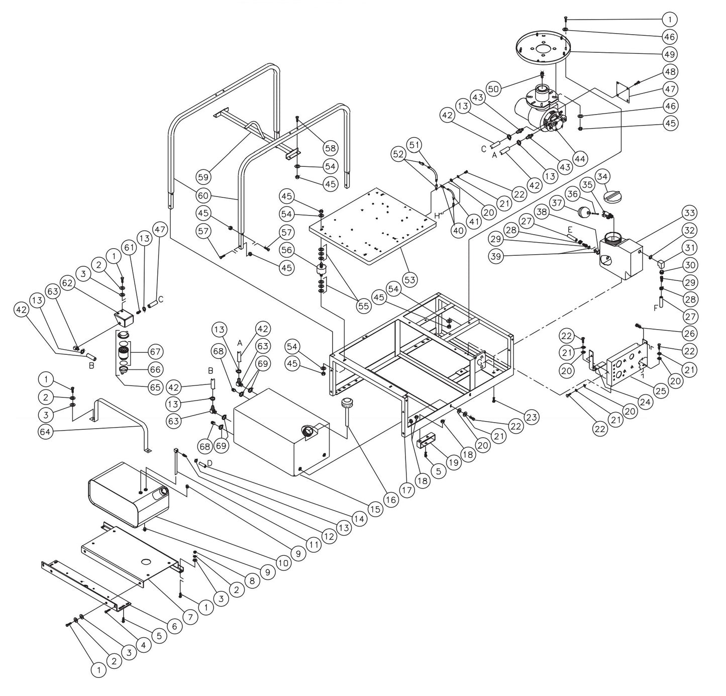 HS-3005-CMV2, HS-3505-CMH1 Frame Assembly Parts by Mi-T-M