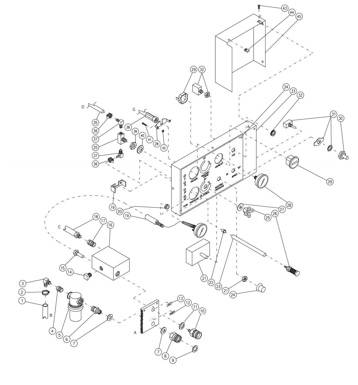 HS-3005-CMV2, HS-3505-CMH1 Control Panel Assembly Parts by Mi-T-M