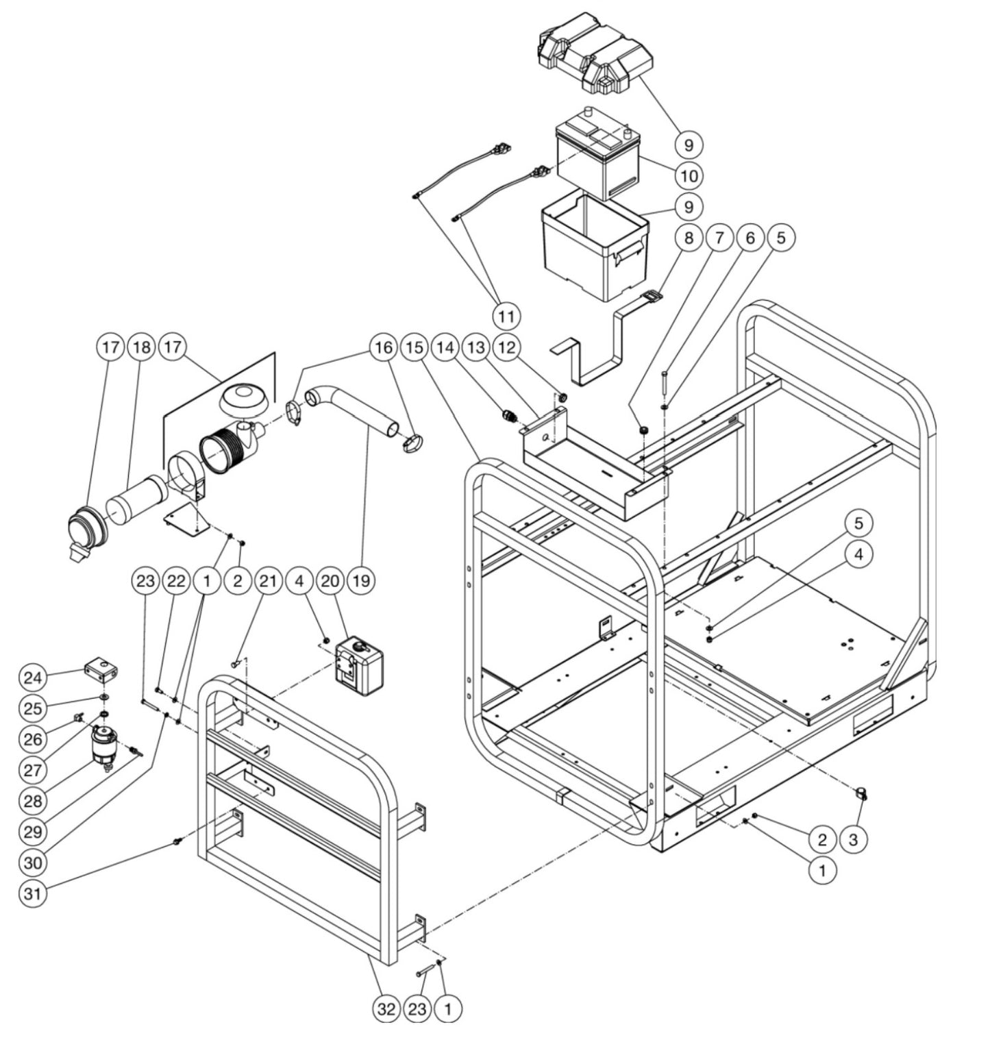 HS-3006-0MDK, HS-3505-0MDK Models Frame Assembly Parts by Mi-T-M
