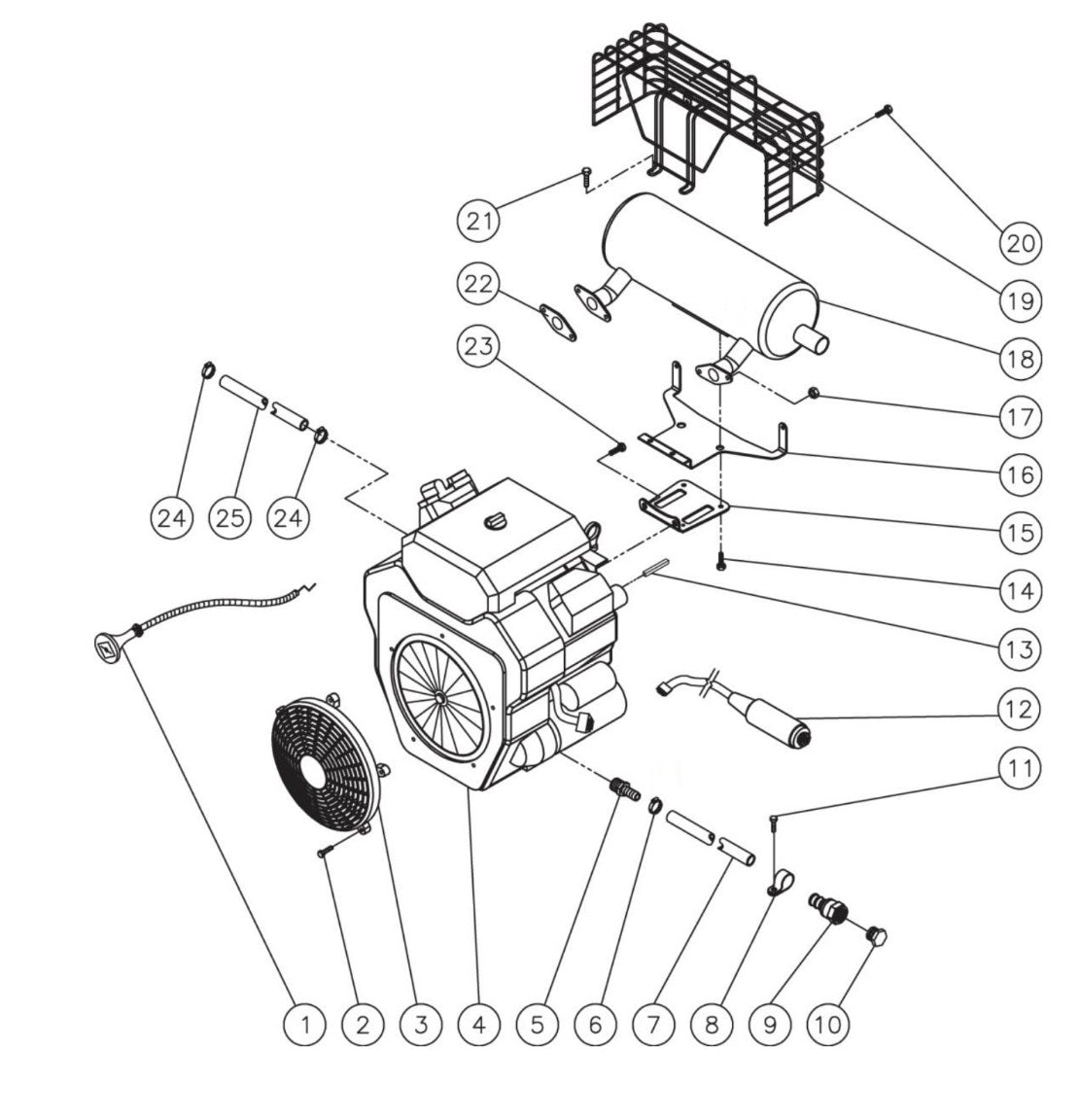 HS-3505-0MGK, HS-3505-1MGK, HS-4004-0MAK, HS-4004-1MAK Engine Assembly Parts by Mi-T-M