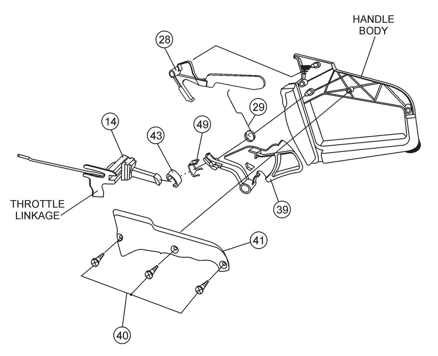 HS81 Cut-Off Saw - Throttle Assembly Parts