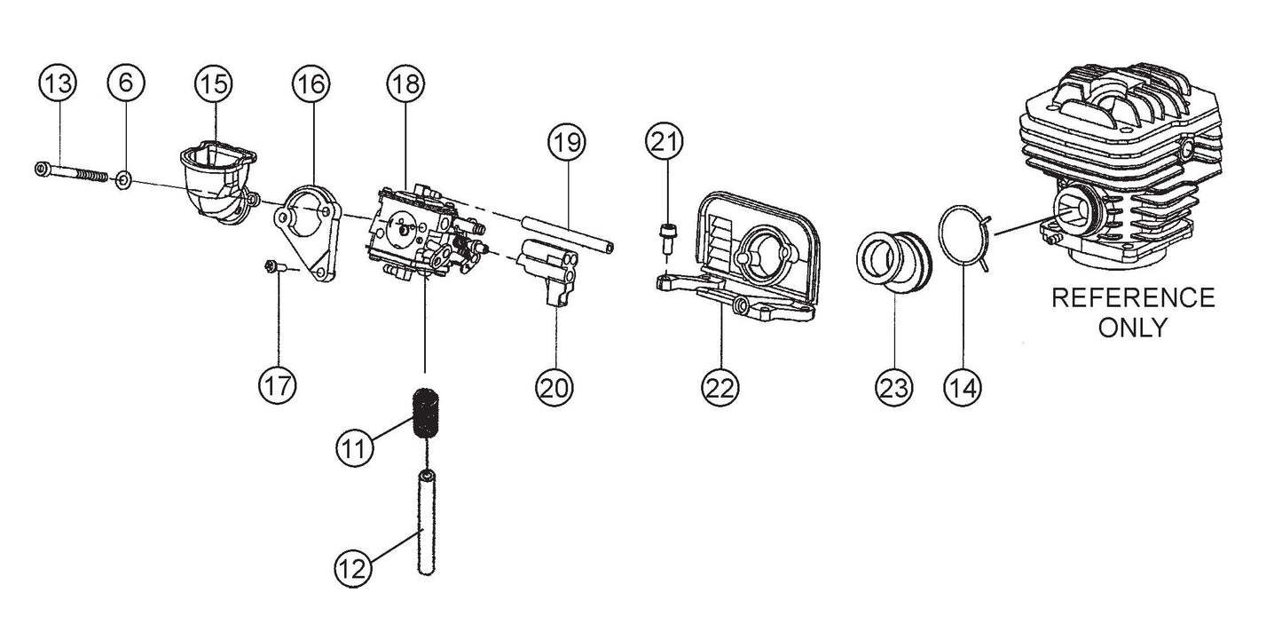 HS62A Carburetor Mounting Assembly Parts