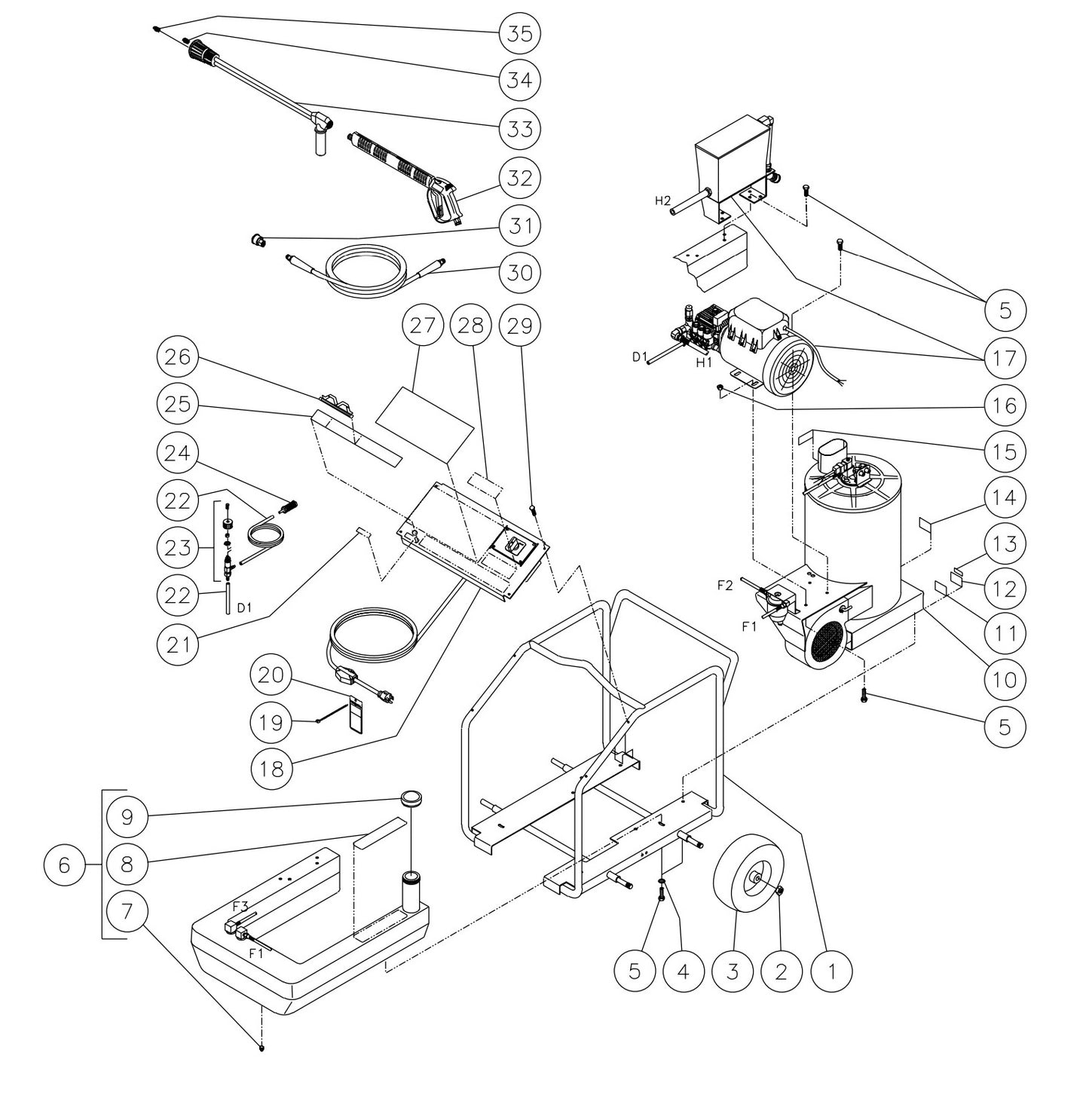 HSE-1002-0M10, HSE-1002-0M11, HSE-1502-0M10, HSE-2003-0M10 Frame Assembly Parts by Mi-T-M