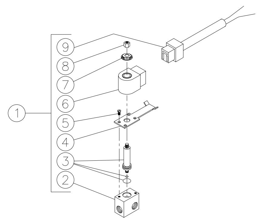 HSP-2003, DH-2503 (sn:15035591-99999999), (sn:26204-15035591) Fuel Solenoid Assembly Parts by Mi-T-M