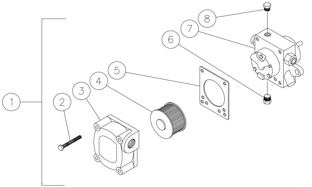 HSP-2003-0MGH (sn:0-26203), HSP-2003-3MGH/3MGV, HSP-2403-3MGH/3MGR Fuel Pump Assembly Parts by Mi-T-M
