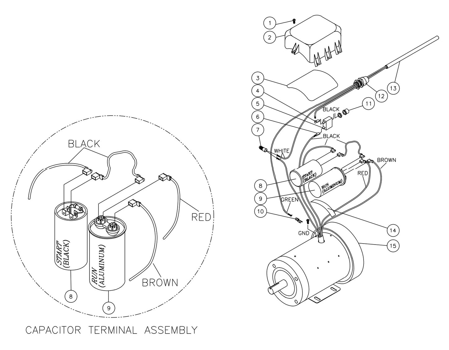 HSE-1002, HSE-1502, HSE-2003 Motor Assembly Parts by Mi-T-M