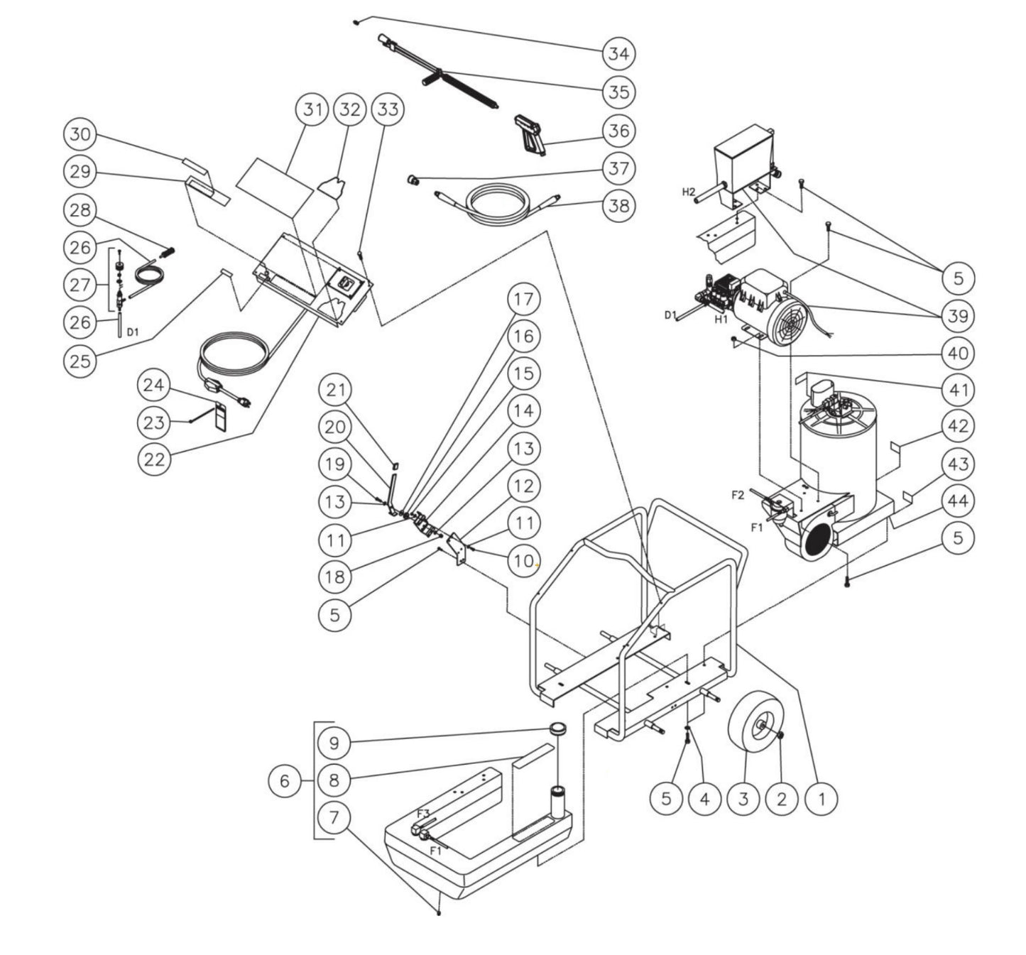 HSE-1002-0M10, HSE-1002-2M10, HSE-1502-2M10, HSE-1502-0M10, HSE-2003-0M10, HSE-2003-2M10 Frame Assembly Parts by Mi-T-M