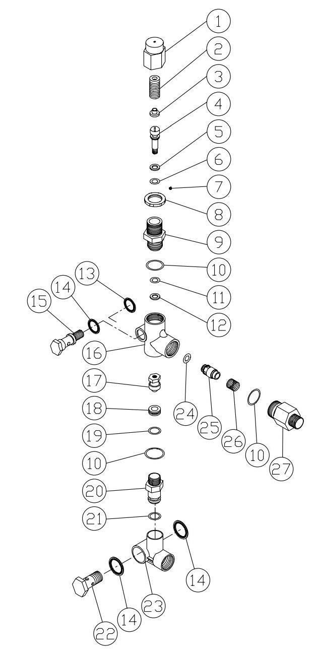 HSE-1002-0M10, HSE-1502-0M10, HSE-2003-0M10 (sn:0-22664), (sn:22665-14999999) Unloader Assembly Parts by Mi-T-M