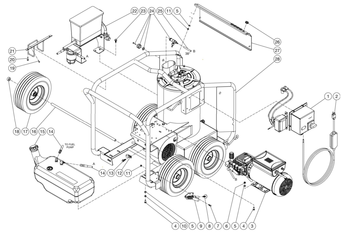HSE-1002, HSE-1502, HSE-2003, DH-1002, DH-1502, DH-2003 Frame Assembly Parts by Mi-T-M
