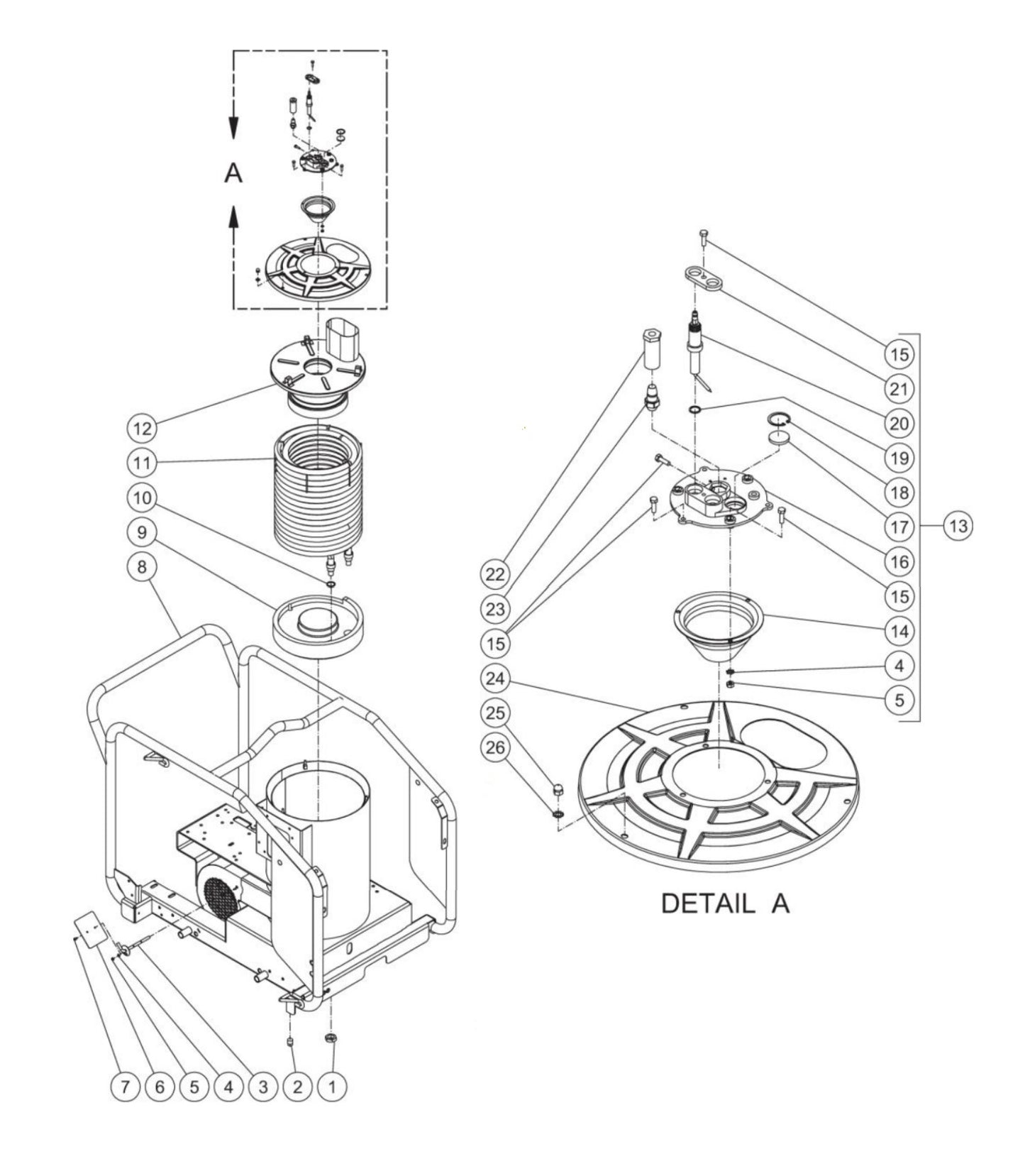 HSE-10021, HSE-1502, HSE-2003, DH-1002, DH-1502, DH-2003 Boiler Assembly Parts by Mi-T-M