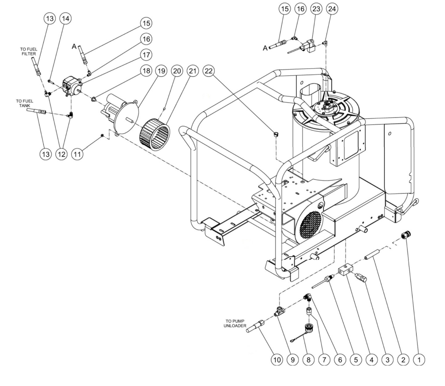 HSE-1002, HSE-1502, HSE-2003, DH-1002, DH-1502, DH-2003 Heat Exchanger//Blower Motor Assembly Parts by Mi-T-M