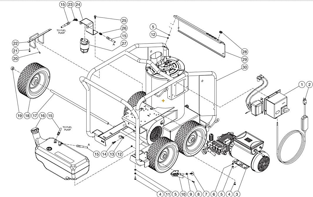 HSE-1002, HSE-1502, HSE-2003 Frame Assembly Parts by Mi-T-M