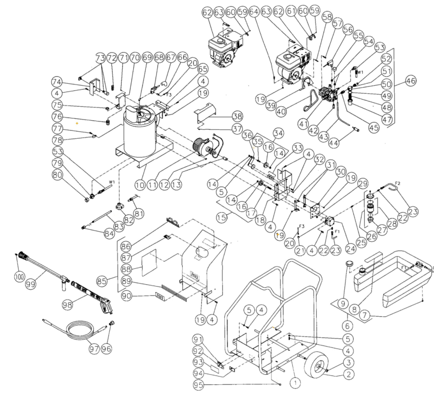 HSP-2003-0MGH/0MGV (sn:0-26203) Frame assembly Assembly Parts by Mi-T-M