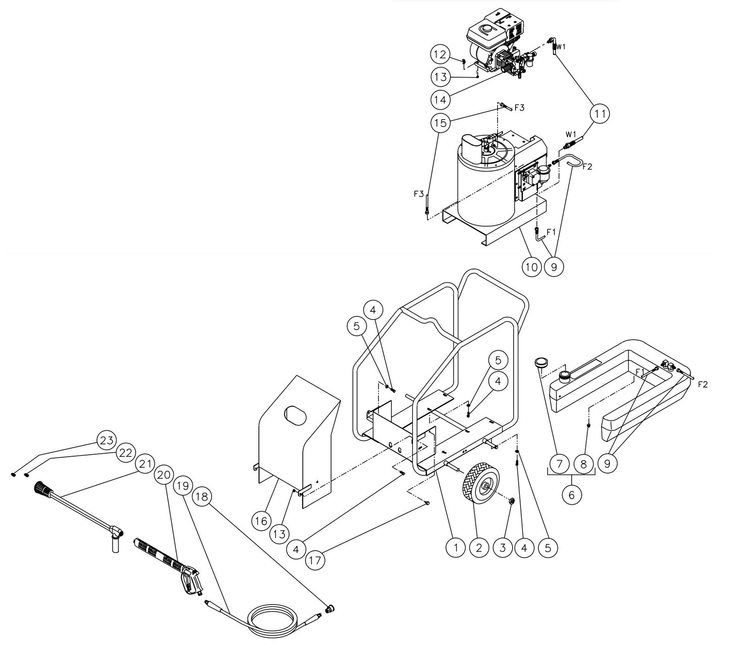 HSP-2003-0MGH,  HSP-2003-0MGV Frame assembly Assembly Parts by Mi-T-M