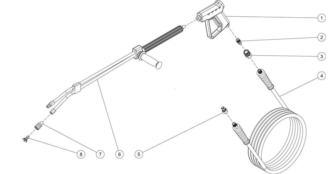 HSP-2503, DH-2503, DH-2503, DH-2503 Gun, Wand And Lance Assembly Parts by Mi-T-M
