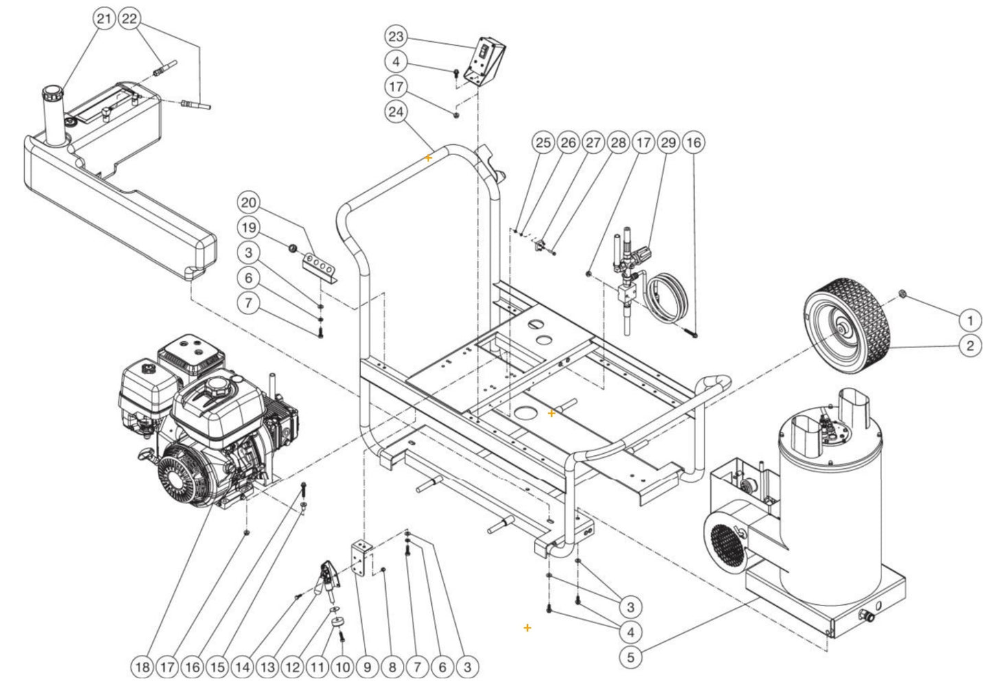 HSP-3000-0MGH/0MGM Frame Assembly Parts by Mi-T-M