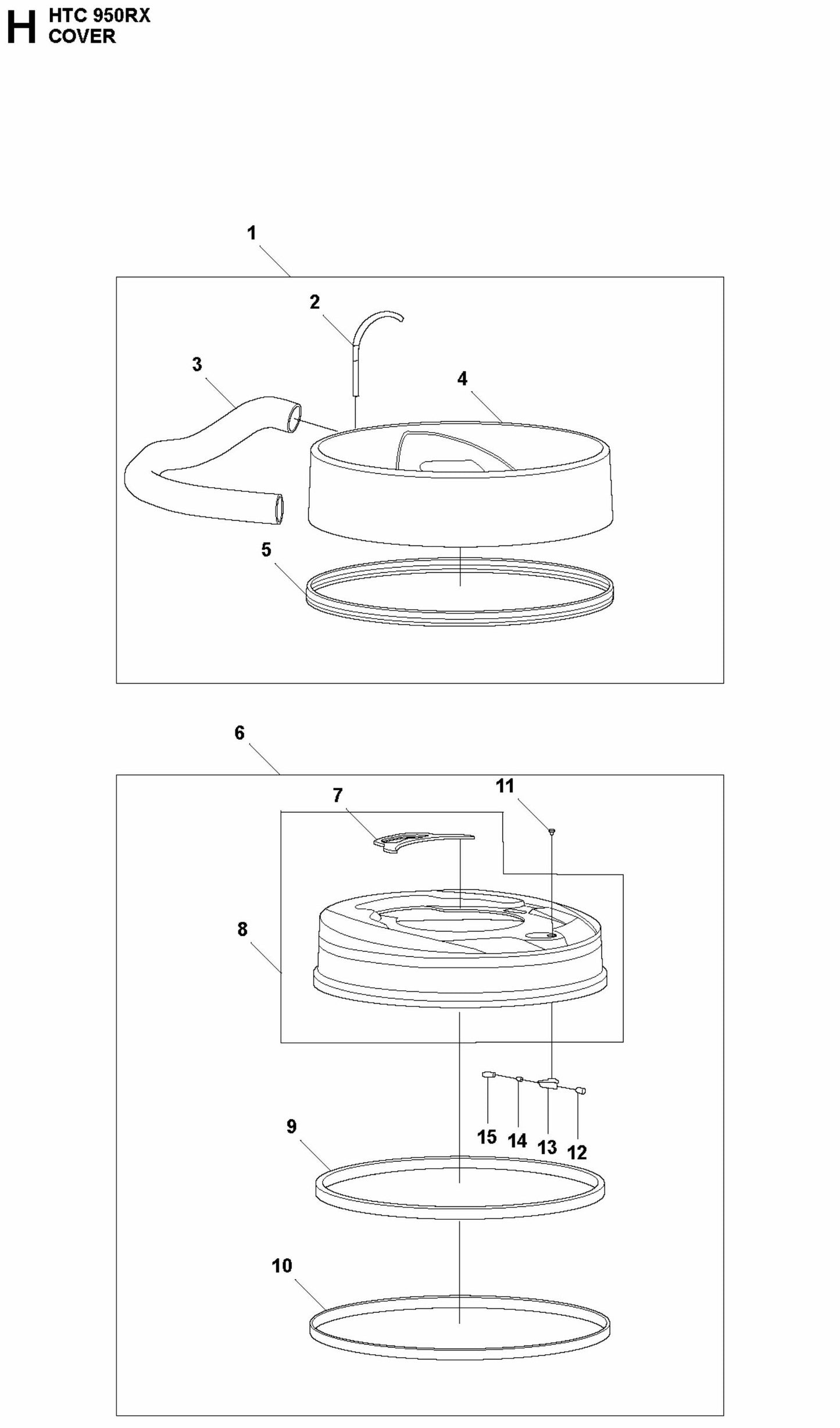HTC 950 RX Cover Assembly Parts