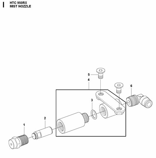 HTC 950 RX Mist Nozzle Assembly Parts
