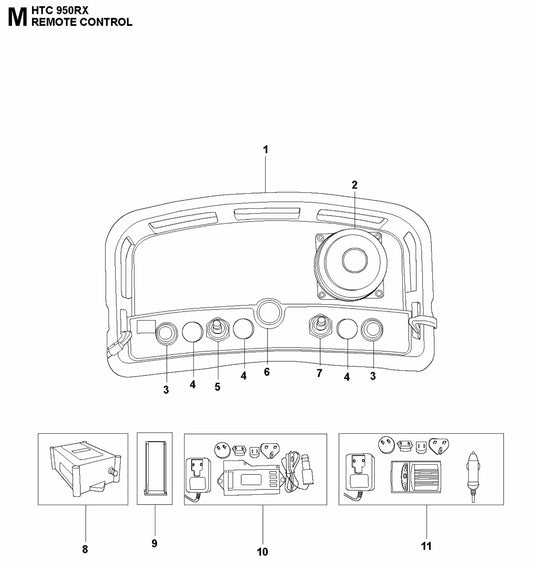 HTC 950 RX Remote Control Assembly Parts