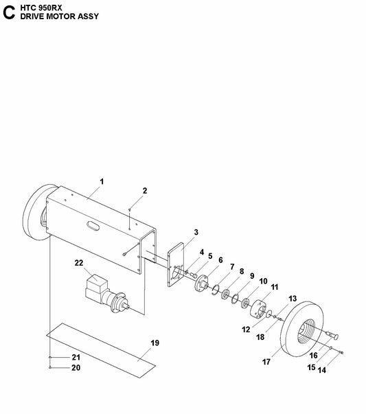HTC 950 RX Drive Motor Assembly Parts
